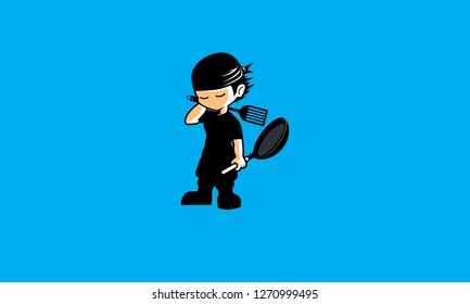 Cartoon Little Chef Vector Character