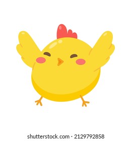 cartoon little chick Hatched eggs on Easter. decorate greeting cards for children