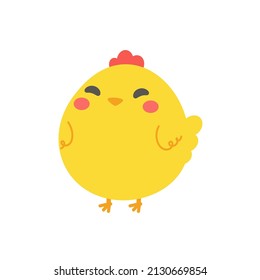cartoon little chick Hatched eggs on Easter. decorate greeting cards for children