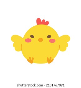 cartoon little chick Hatched eggs on Easter. decorate greeting cards for children