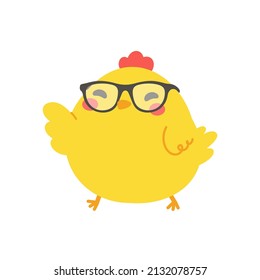 cartoon little chick Hatched eggs on Easter. decorate greeting cards for children