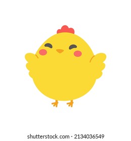 cartoon little chick Hatched eggs on Easter. decorate greeting cards for children