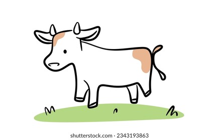 Cartoon Little Cow and Children's Illustration Creativity