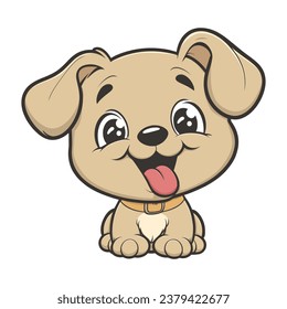 cartoon little cute dog puppy illustration