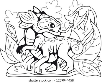 Cartoon Little Cute Flower Dragon Funny Stock Vector (Royalty Free ...