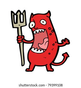cartoon little devil shouting