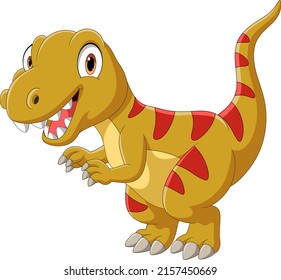 Cartoon little dinosaur on white background