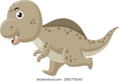 Cartoon little dinosaur on white background