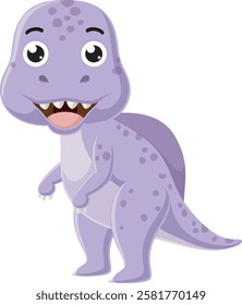 Cartoon little dinosaur on white background