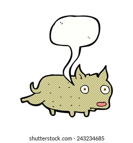 cartoon little dog cocking leg with speech bubble