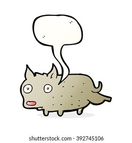 cartoon little dog cocking leg with speech bubble