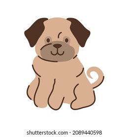 cartoon little dog cute pet icon