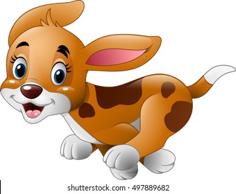 Cartoon Little Dog Running