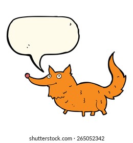 cartoon little dog with speech bubble