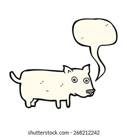 cartoon little dog with speech bubble