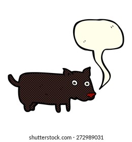 cartoon little dog with speech bubble