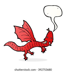 cartoon little dragon with speech bubble