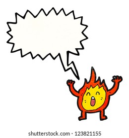 caricatura de un pequeño icono de fuego