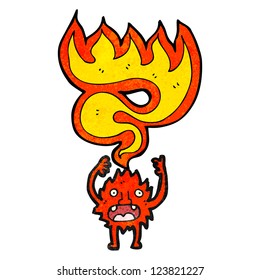 caricatura de un pequeño icono de fuego