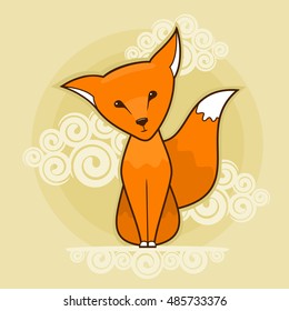 Cartoon little fox