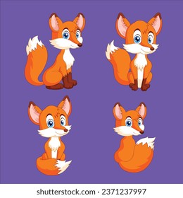 Cartoon little fox collection