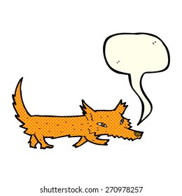 cartoon little fox with speech bubble