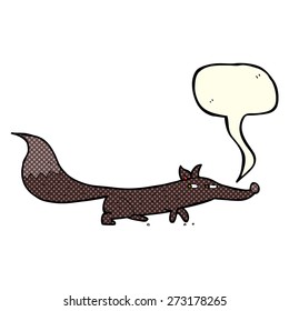 cartoon little fox with speech bubble