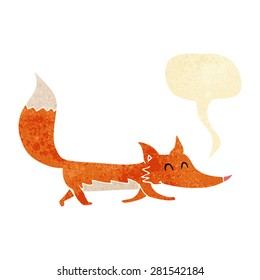 cartoon little fox with speech bubble