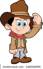 cartoon little girl aspiring to be a sherif cowboy