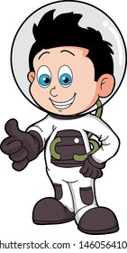 cartoon little girl aspiring to be a astronaut