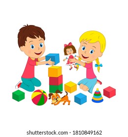 Kids Playing Bead Maze Roller Coaster Stock Vector (Royalty Free ...