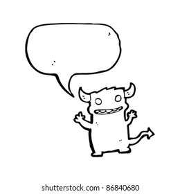 Cartoon-Monster mit Sprachblase