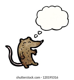 Cartoon-kleine Maus mit Denkblase