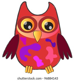 Cartoon little Owl (vector version)