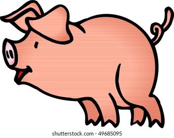 Cartoon little pig