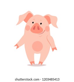 Cartoon little pig. The year of the pig. Chinese New Year.