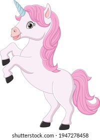 Cartoon little pink magical unicorn