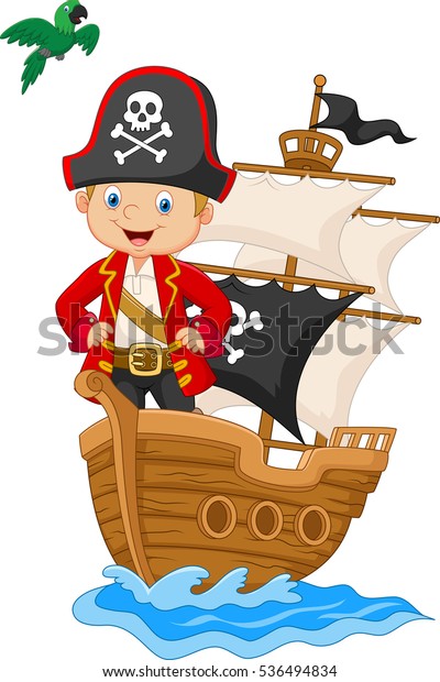 Petit Pirate De Dessin Sur Son Image Vectorielle De Stock Libre De Droits