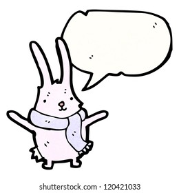 cartoon little rabbit with speech bubble