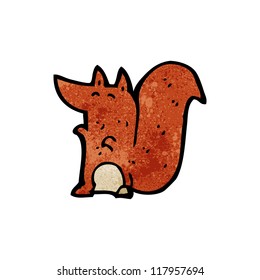 cartoon little red squirrel