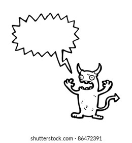 cartoon little shouting devil
