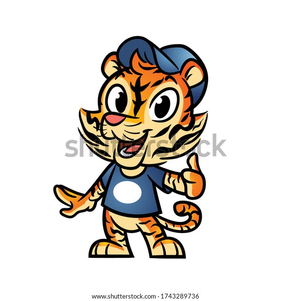 Cartoon Little Tiger Mascot Logo Stock Vector (Royalty Free) 1743289736 ...