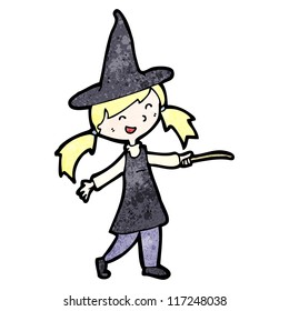 cartoon little witch character