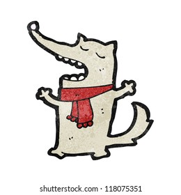 cartoon little wolf