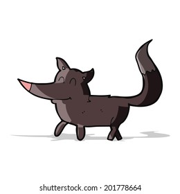 cartoon little wolf