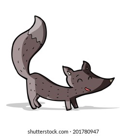 cartoon little wolf cub