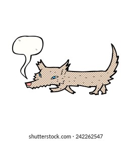 caricatura lobo pequeño con burbuja de habla