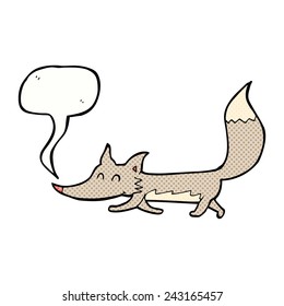 caricatura lobo pequeño con burbuja de habla