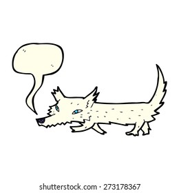 cartoon little wolf with speech bubble