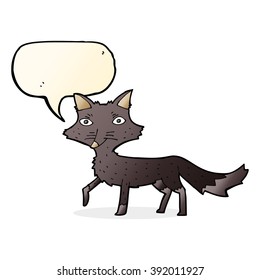 Karikatur kleiner Wolf mit Sprachblase